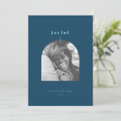 Joful Arched Foto Holiday Card Feiertagskarte (Stehend Vorderseite)