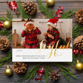 Joful Christmas Family Foto Modernes Drehbuch Folieneinladung