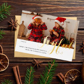 Joful Christmas Family Foto Modernes Drehbuch Folieneinladung