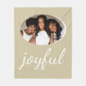 Joful Modern Beige Script Weihnachtsfeiertag Foto Fleecedecke (Vorderseite)