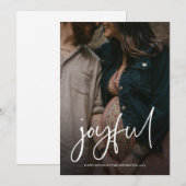 Joful Modern Christmas Handwriting Script Foto Feiertagskarte (Vorne/Hinten)
