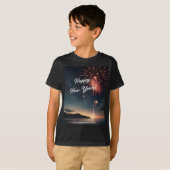 Joful New Year Fireworks Script Typografy Kids T-Shirt (Vorne ganz)