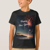 Joful New Year Fireworks Script Typografy Kids T-Shirt (Vorderseite)