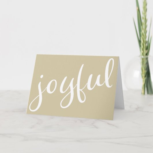 Joful Olive Green Script Weihnachtskarte Feiertagskarte (Vorderseite)