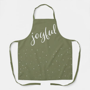 Joful Script Olive Green Einfache Weihnachtsfeiert Schürze