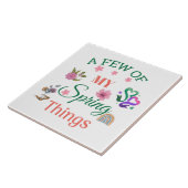 Joful Spring Zitat mit Blume und Regenbögen Fliese (Seite)