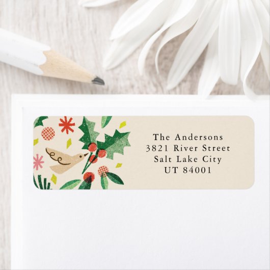 Joful Woodland Christmas Return Address Label (Insitu)