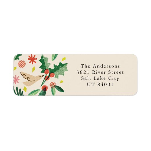 Joful Woodland Christmas Return Address Label (Vorne)