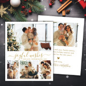 Joful wünscht Gold Script 4 Foto Weihnachtskarte