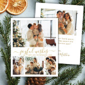 Joful wünscht Gold Script 4 Foto Weihnachtskarte