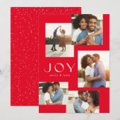 Jofünf Foto Collage moderne Weihnachtszeit Feiertagskarte (Vorne/Hinten)