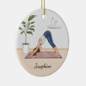 Joga-Pose und Individuelle Name Keramik Ornament (Rechts)