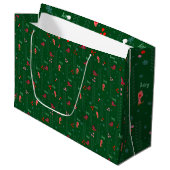 Jogeln Weihnachtsgrün Große Geschenktüte (Vorderseite Schrägansicht)