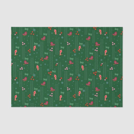 Jogeln Weihnachtsgrün Seidenpapier (Vorderseite)