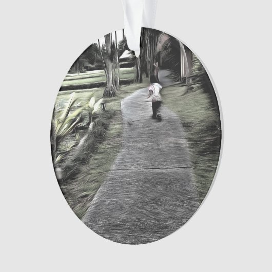 Joggen beginnt Junge Ornament (Vorderseite)