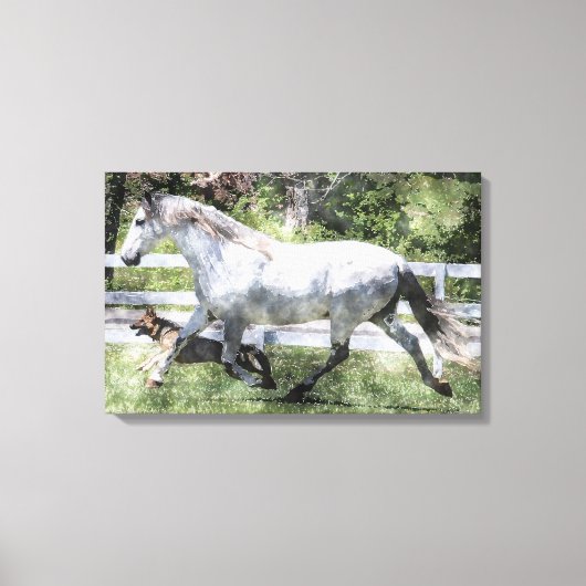 JOGGEN BUDDIES WATERCOLOR Wrapped Canvas Print Leinwanddruck (Vorderseite)