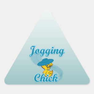 Joggen Chick #3 Dreieckiger Aufkleber