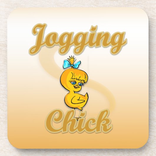 Joggen Chick Getränkeuntersetzer (Vorderseite)