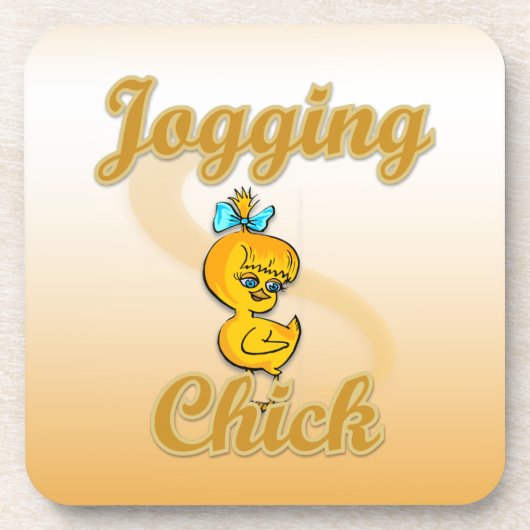 Joggen Chick Untersetzer (Vorderseite)