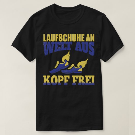 Joggen, der aus kopflosen Schuhen in die Welt läuf T-Shirt (Design vorne)