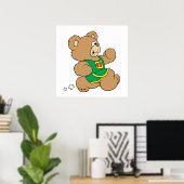 Joggen, der einen Bären läuft Poster (Heimbüro)