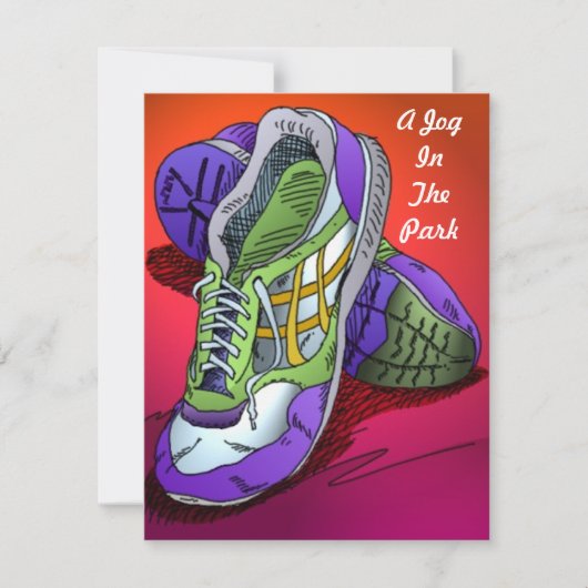 Joggen führt Einladungen in Rot-Orange aus, um zu (Vorderseite)