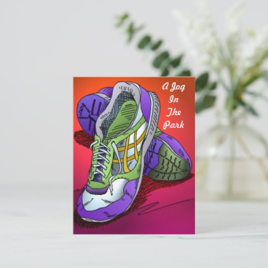 Joggen führt Einladungen in Rot-Orange aus, um zu (Stehend Vorderseite)