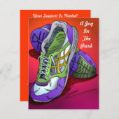 Joggen führt Einladungen in Rot-Orange aus, um zu (Vorne/Hinten)