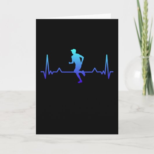 Joggen Heartbeat Funny Running Geschenk Karte (Vorderseite)