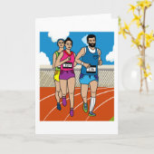 Joggen Marathon Runners and Train Karte (Gelbe Blume)