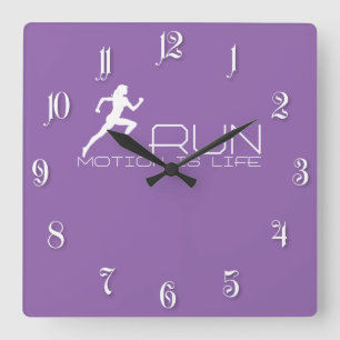 Joggen Quadratische Wanduhr