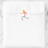 Joggen Runder Aufkleber (Tasche)