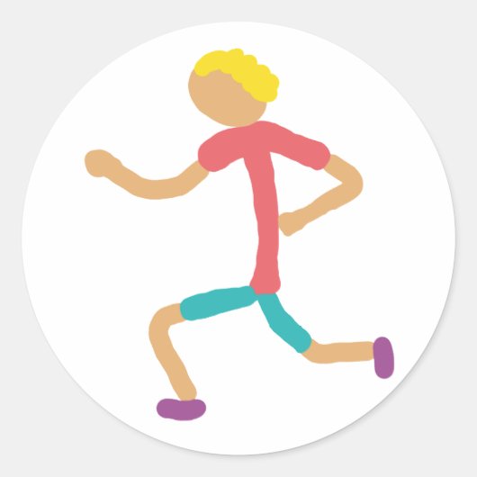 Joggen Runder Aufkleber (Vorderseite)