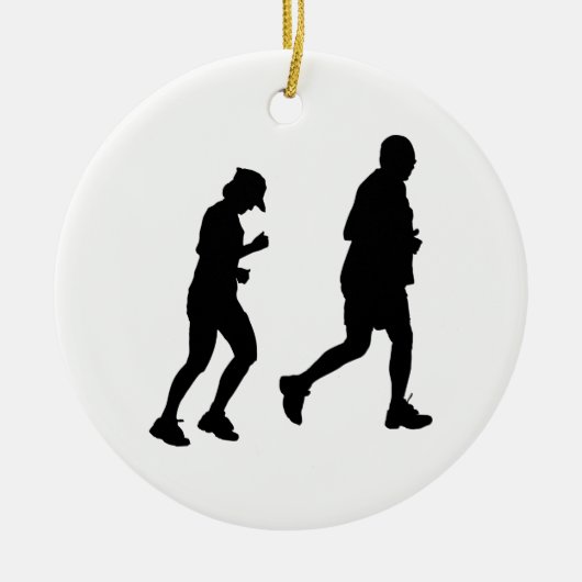 Joggen Silhouette Keramik Ornament (Vorne)
