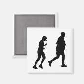 Joggen Silhouette Magnet (Vorderseite/Rückseite)