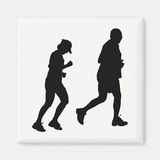 Joggen Silhouette Magnet (Vorne)