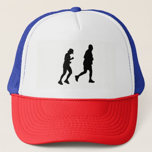 Joggen Silhouette Truckerkappe (Vorderseite)