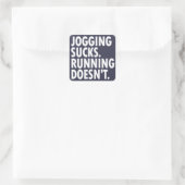 Joggen Sind zum Kotzen. Lauf nicht. Quadratischer Aufkleber (Tasche)