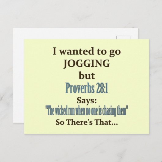 Joggen Spaß Postkarte (Vorne/Hinten)