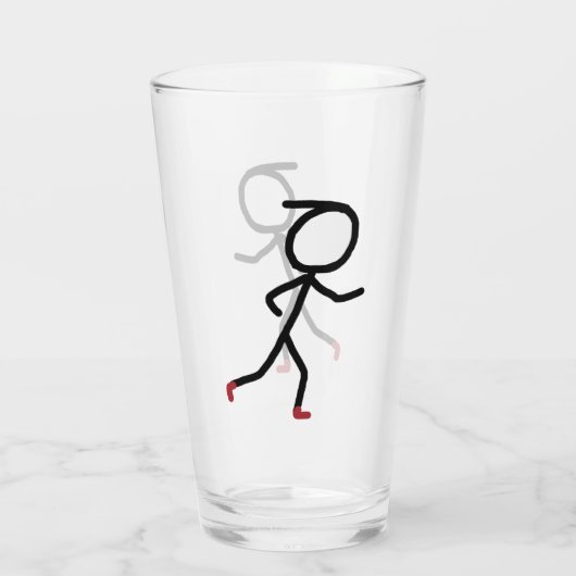 Joggen Stickman Glas (Rückseite)