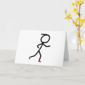 Joggen Stickman Karte (Gelbe Blume)