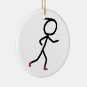 Joggen Stickman Keramik Ornament (Rechts)