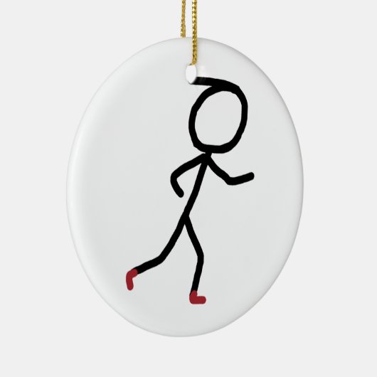 Joggen Stickman Keramik Ornament (Rechts)