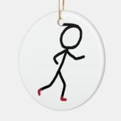 Joggen Stickman Keramik Ornament (Links)