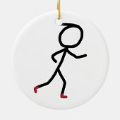 Joggen Stickman Keramik Ornament (Hinten)
