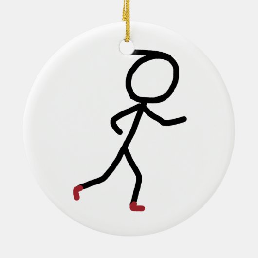 Joggen Stickman Keramik Ornament (Hinten)