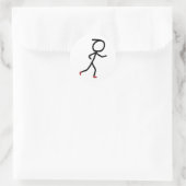 Joggen Stickman Runder Aufkleber (Tasche)