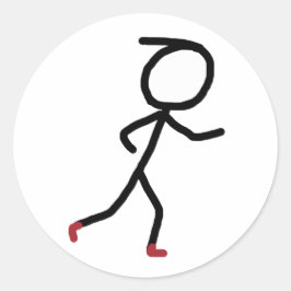 Joggen Stickman Runder Aufkleber