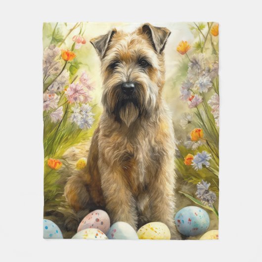 Jogger-Hund mit Ostereiern Fleecedecke (Vorderseite)