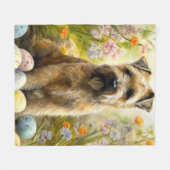 Jogger-Hund mit Ostereiern Fleecedecke (Vorderseite (Horizontal))